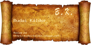 Budai Káldor névjegykártya